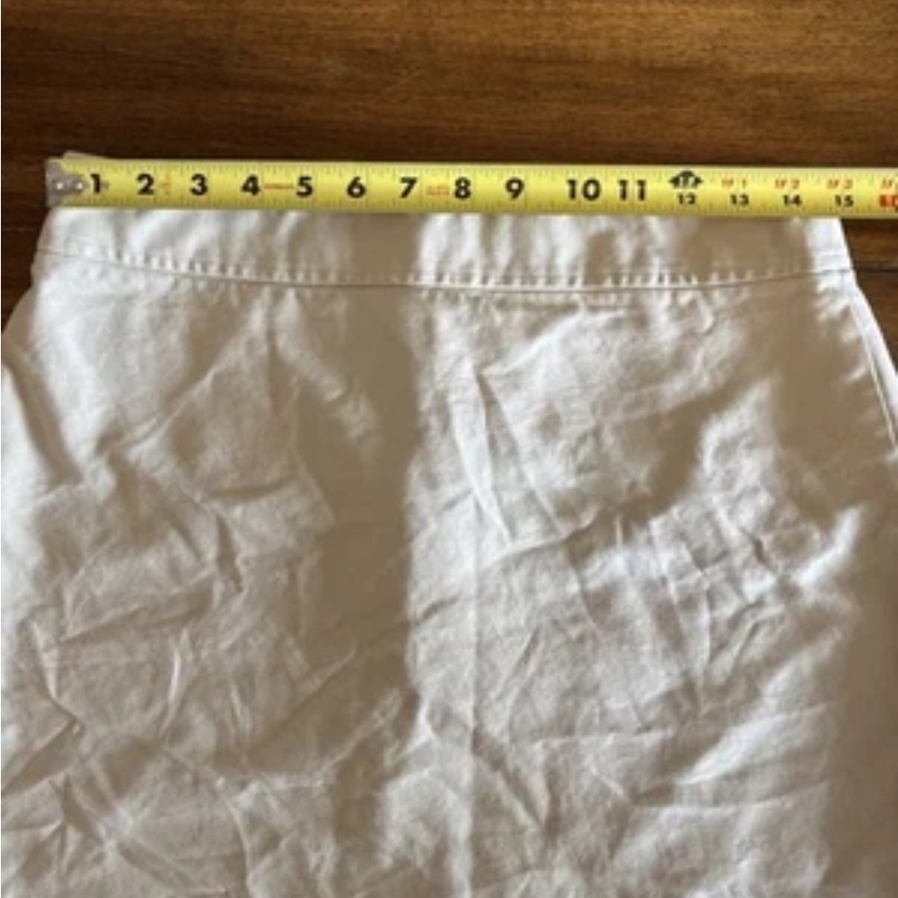 Banana Republic Pencil Skirt Khaki Size 8 Back Zipped Back Slit Knee Length - Picture 4 of 7